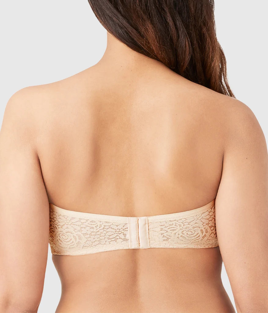 Halo Lace Strapless Underwire Bra: Sand