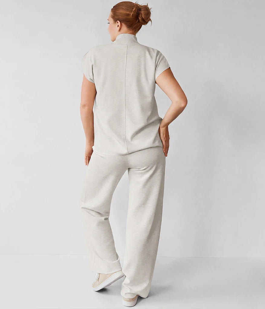 Winslow Mock Neck Pullover: Pale Oak Heather